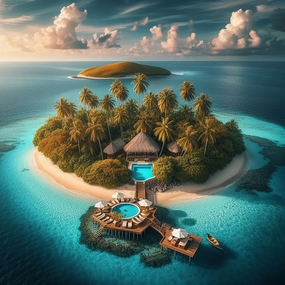 夏日唯美海岛风光摄影图片